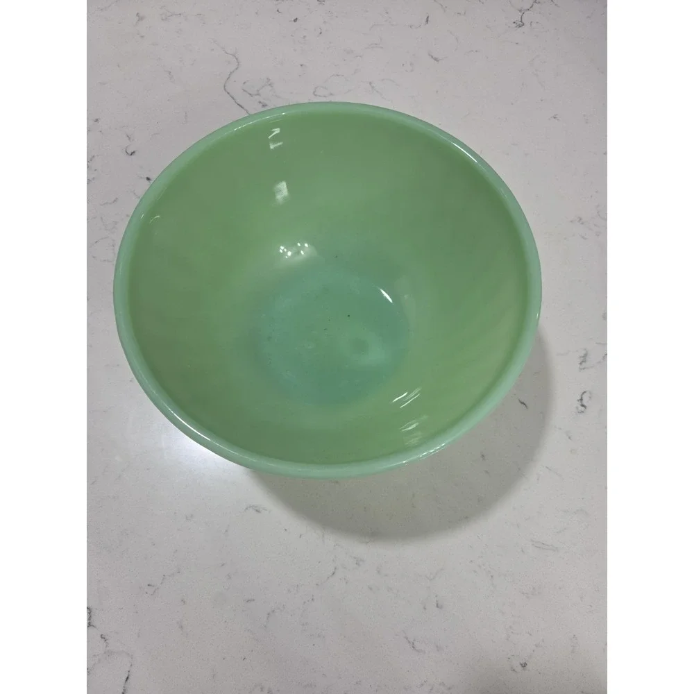 Fire King Jadeite Green Glass Swirl Mixing Bowl 9